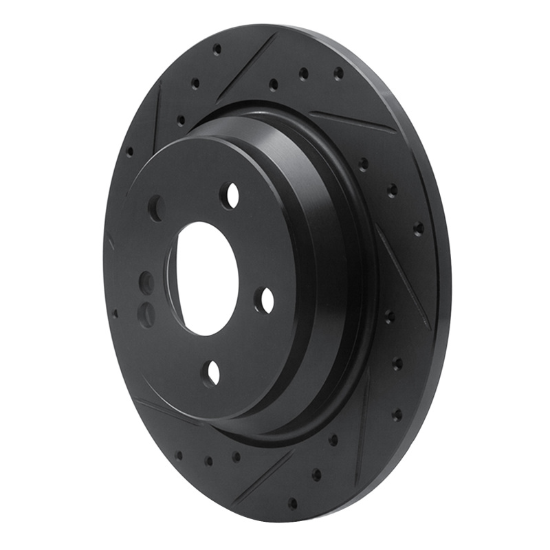 Mercedes-Benz S550 Brake Rotor (1) - Rear Left - R1 Concepts - Drilled & Slotted - Black - `07-`13